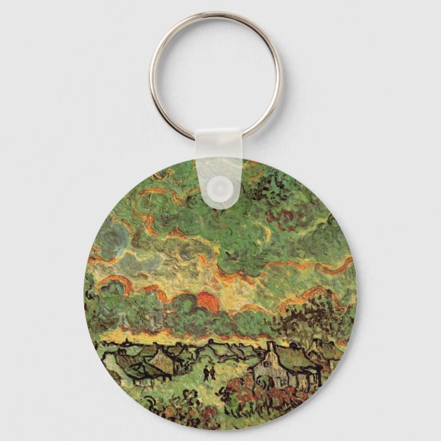 Van Gogh Stugor Cypreser Minne av Nord Nyckelring (Framsida)