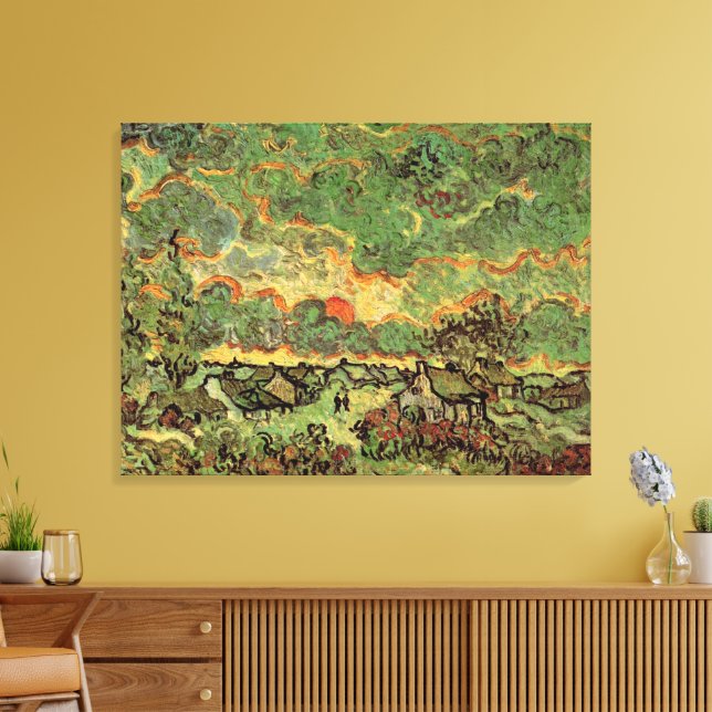 Van Gogh Stugor Cypreser Minne av norr Canvastryck (Insitu (Vardagsrum))