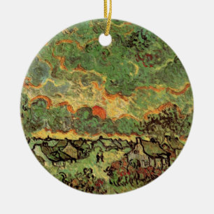 Van Gogh Stugor Cypreser Minne av norr Julgransprydnad Keramik
