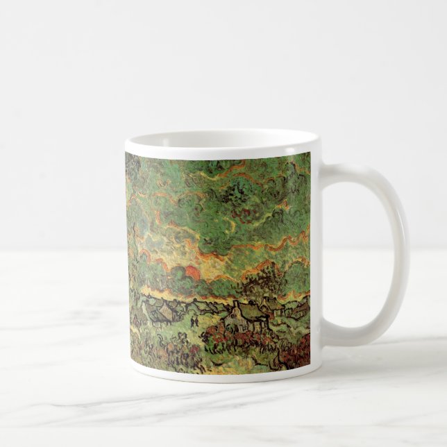 Van Gogh Stugor Cypreser Minne av norr Kaffemugg (Höger)