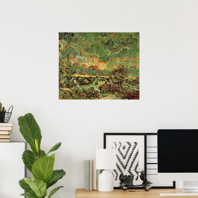 Van Gogh Stugor Cypreser Minne av norr Poster (Hemmakontoret)