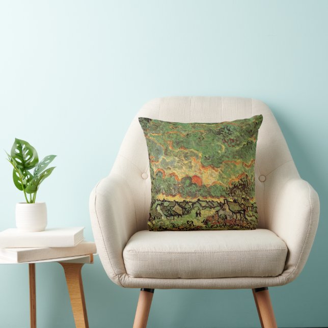 Van Gogh Stugor Cypreser Minne från norr Kudde (Stol)