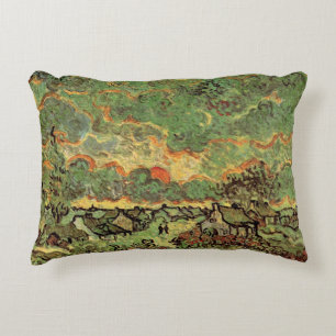 Van Gogh Stugor Cypreser Minne från norr Prydnadskudde