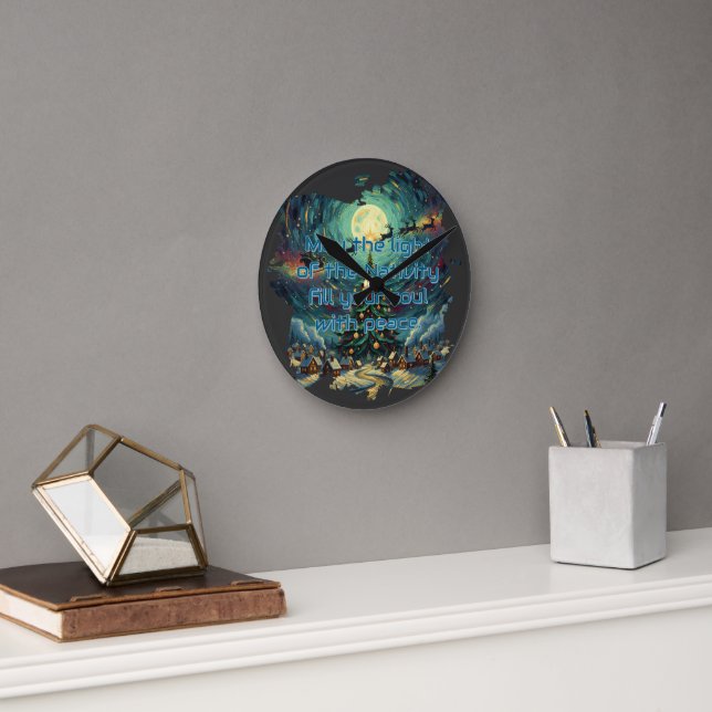 Van Gogh Style Acrylic Wall Clock Rund Klocka (Kontor)