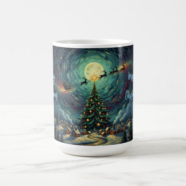 Van Gogh Style Christmas Coffee Mug Santa Sleigh Kaffemugg (Center)