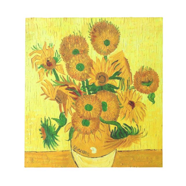 Van Gogh Sunblommor Anteckningsblock (Framsida)