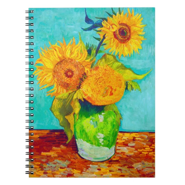 Van Gogh Sunblommor  Anteckningsbok (Framsidan)