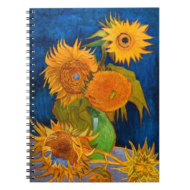 Van Gogh Sunblommor Anteckningsbok (Framsidan)
