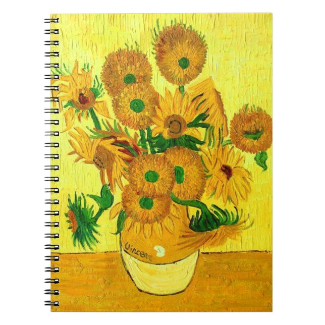 Van Gogh Sunblommor Anteckningsbok (Framsidan)