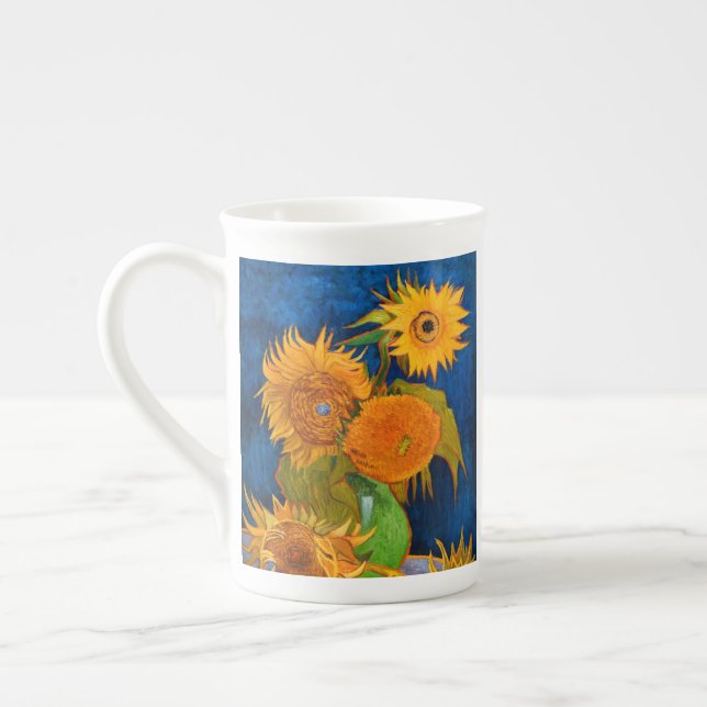 Van Gogh Sunblommor Benporslin Mugg (Vänster)