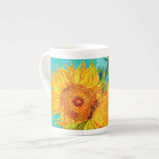 Van Gogh Sunblommor Benporslin Mugg (Framsida vänster)