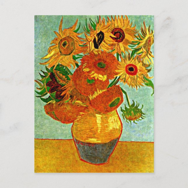 Van Gogh - Sunblommor, fortfarande i Vas med 12 Vykort (Framsida)