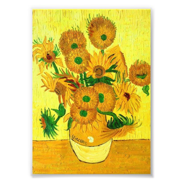 Van Gogh Sunblommor Fototryck (Framsidan)