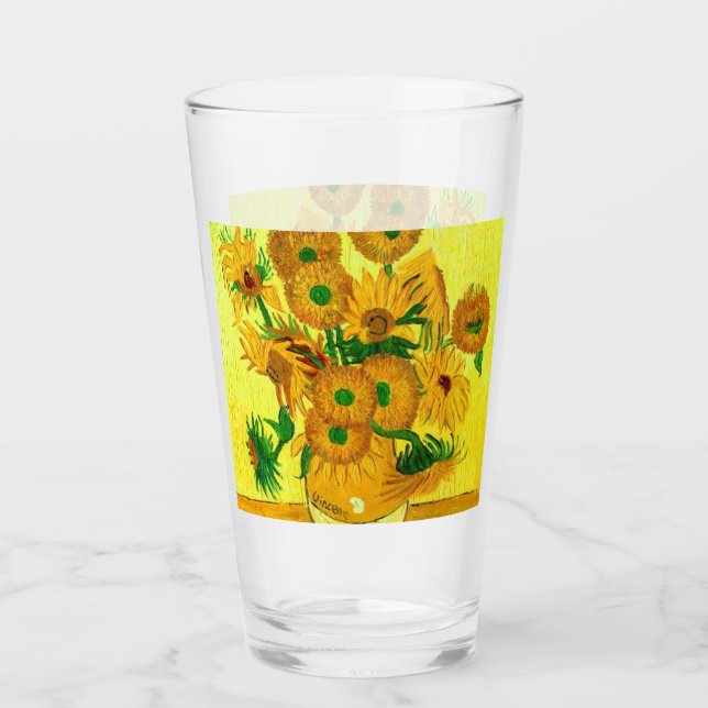 Van Gogh Sunblommor Glaskopp (Framsida)