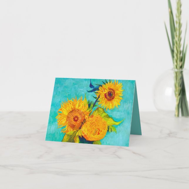 Van Gogh Sunblommor Inbjudan (Framsida)