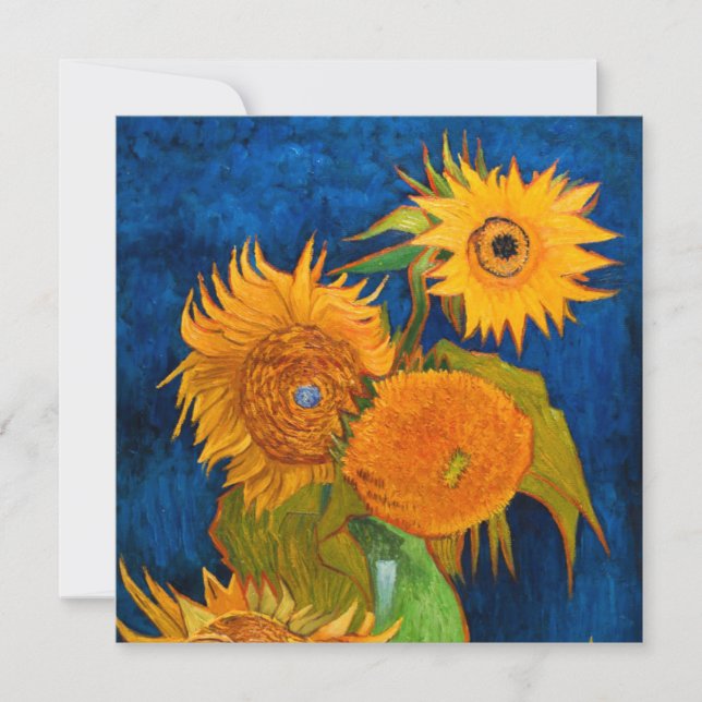 Van Gogh Sunblommor Inbjudningar (Framsida)