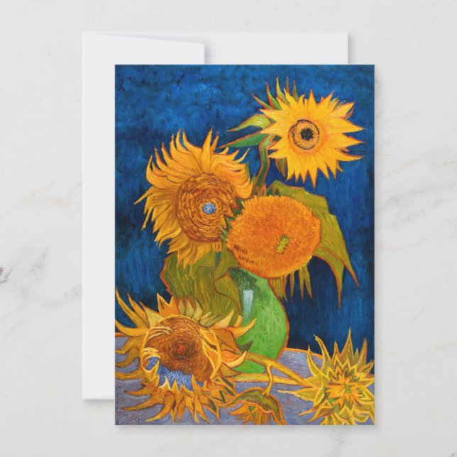 Van Gogh Sunblommor Inbjudningar (Framsida)