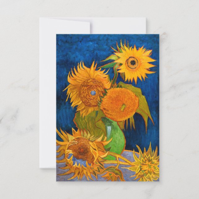 Van Gogh Sunblommor Inbjudningar (Framsida)