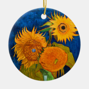 Van Gogh Sunblommor Julgransprydnad Keramik