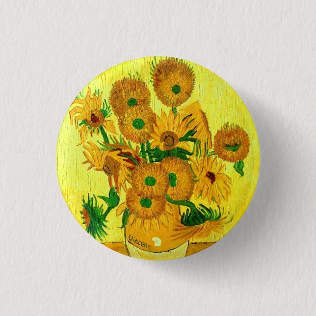 Van Gogh Sunblommor Knapp (Framsida)