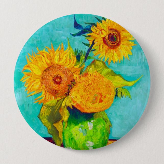 Van Gogh Sunblommor Knapp (Framsida)