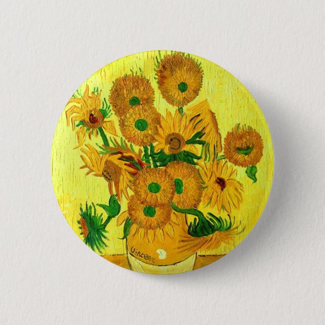 Van Gogh Sunblommor Knapp (Framsida)