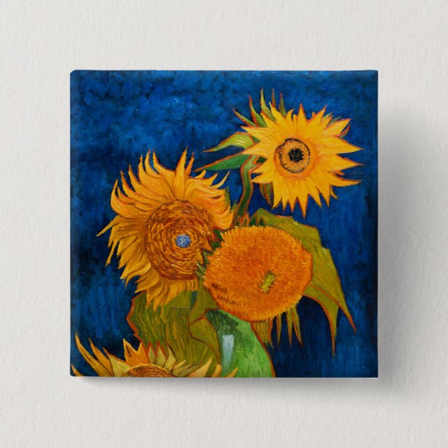 Van Gogh Sunblommor Knapp (Framsida)