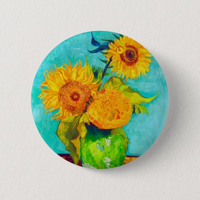 Van Gogh Sunblommor Knapp (Framsida)
