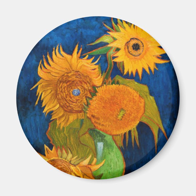 Van Gogh Sunblommor Magnet (Framsidan)
