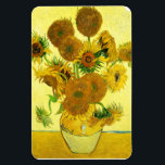 Van Gogh Sunblommor Magnet<br><div class="desc">Van Gogh Sunblommor magnet. Oljemålning på arbetsyta från 1888. Vas med 15 solblommor är en av Vincent Van Goghs mest älskade fortfarande verk. Den briljanta användan av  väcker tyst slutet av sommaren. En underbar gåva till fläkt av solblommor,  Van Gogh,  impressionism och fortfarande livskonst.</div>