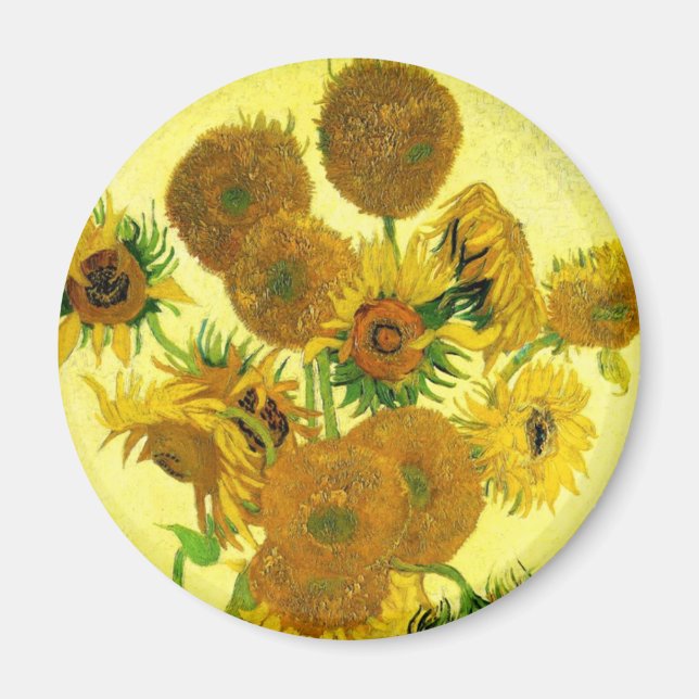 Van Gogh Sunblommor Magnet (Framsidan)