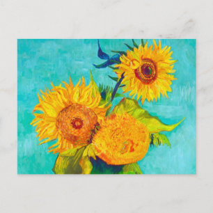 Van Gogh Sunblommor Meddelande Vykort