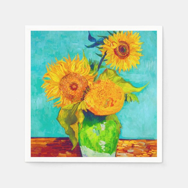 Van Gogh Sunblommor Pappersservett (Framsidan)