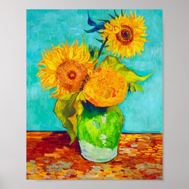 Van Gogh Sunblommor Poster (Framsidan)