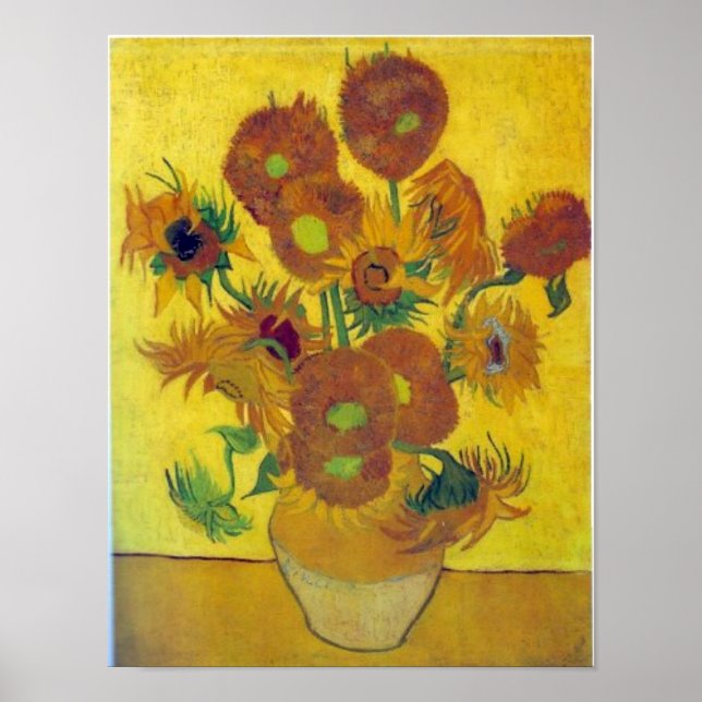 Van Gogh Sunblommor Poster (Framsidan)
