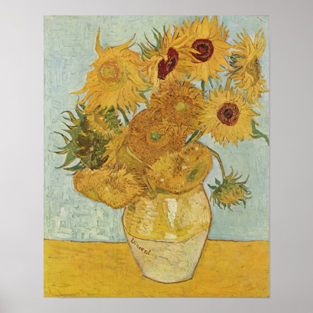 Van Gogh Sunblommor Poster (Framsidan)