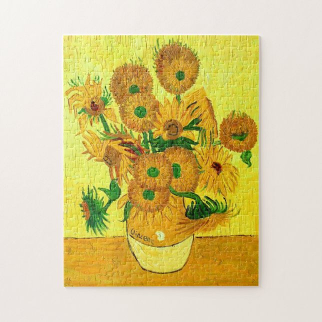Van Gogh Sunblommor Pussel (Vertikal)