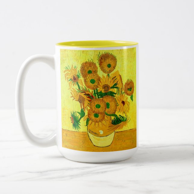 Van Gogh Sunblommor Två-Tonad Mugg (Vänster)