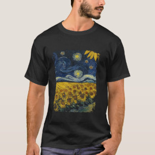 Van Gogh Sunblommor Vintage Gula blommor Art Pai T Shirt