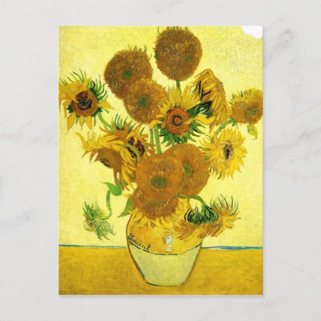 Van Gogh Sunblommor Vykort (Framsida)