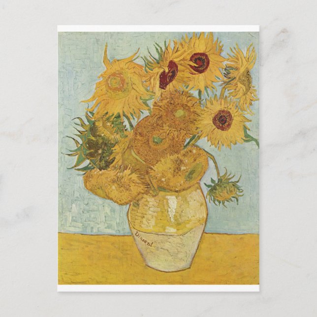 Van Gogh Sunblommor Vykort (Framsida)