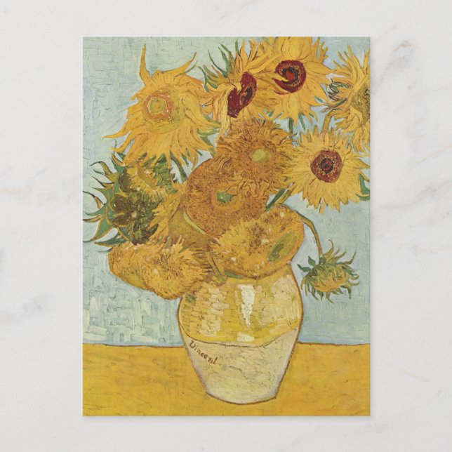 Van Gogh Sunblommor Vykort (Framsida)
