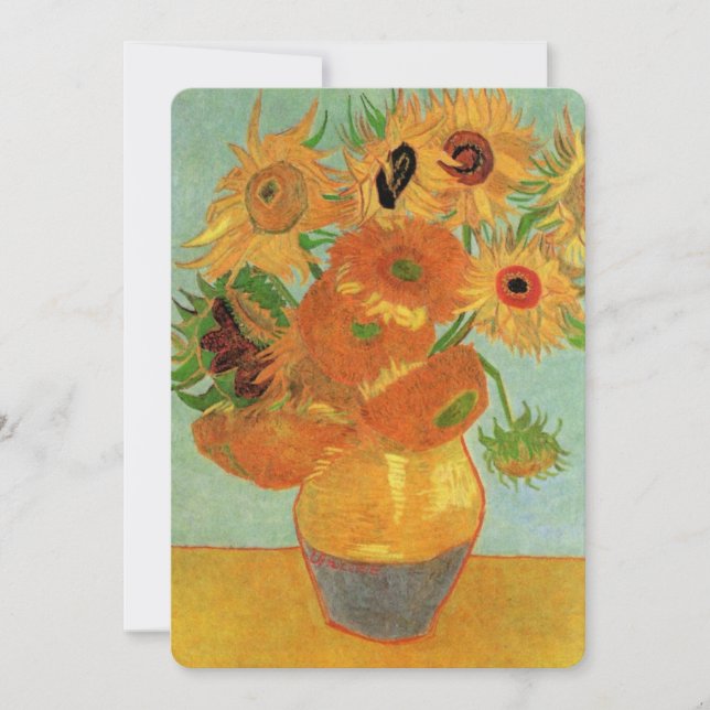 Van Gogh Sunflowers Fint Bröllopsinbjudan Inbjudningar (Framsida)