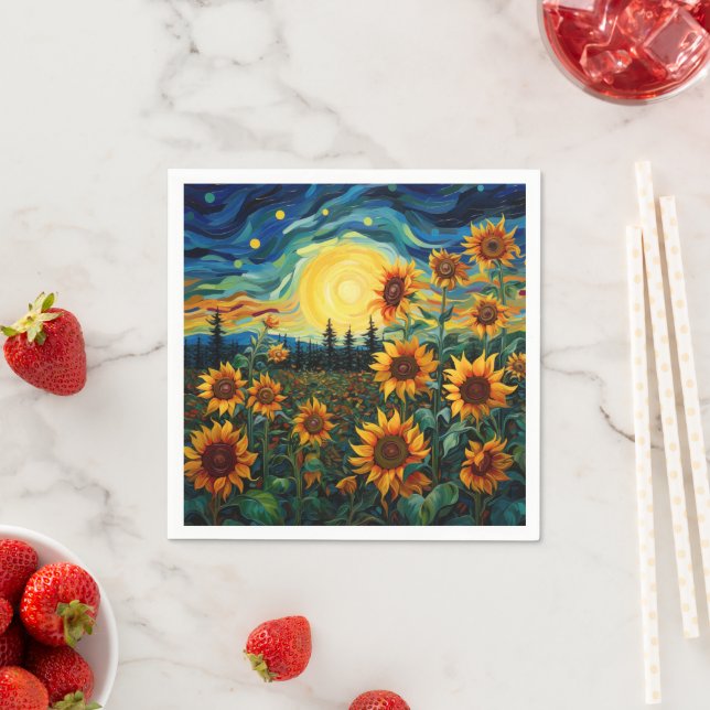 Van Gogh Sunflowers Painting Pappersservett (Insitu)