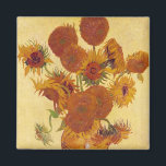 Van Gogh Sunwers (F454) Vintage Fine Art Magnet<br><div class="desc">Fortfarande Life: Vas med femton solblommor, Vincent van Gogh, Arles, augusti 1888. Vas med tolv solrosor är den fjärde versionen av den andra solrosserien av Vincent van Gogh, som målades i Arles under augusti 1888. Olja på arbetsyta, 93 x 73 cm. National Gallery, London. F 454, JH 1562 Vincent Willem...</div>