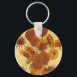 Van Gogh Sunwers (F454) Vintage Fine Art Nyckelring<br><div class="desc">Fortfarande Life: Vas med femton solblommor, Vincent van Gogh, Arles, augusti 1888. Vas med tolv solrosor är den fjärde versionen av den andra solrosserien av Vincent van Gogh, som målades i Arles under augusti 1888. Olja på arbetsyta, 93 x 73 cm. National Gallery, London. F 454, JH 1562 Vincent Willem...</div>