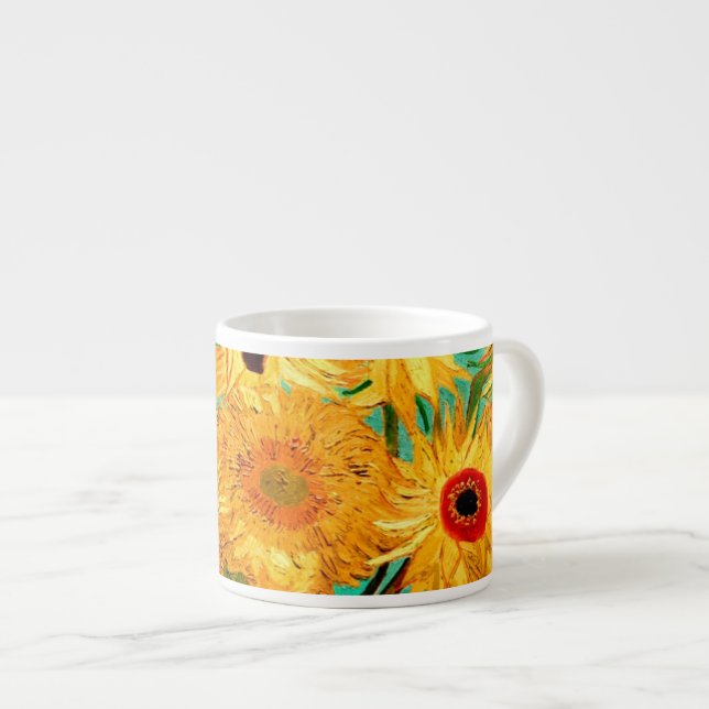 Van Gogh Sunwers (F455) Vintage Fine Art Espressomugg (Framsida höger)