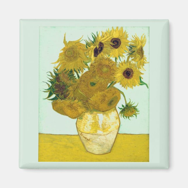 Van Gogh Sunwers (F456) Vintage Fine Art Magnet (Framsidan)