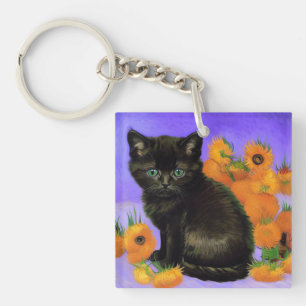 Van Gogh Svart Kittelunge med Solrosor