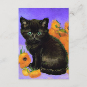 Van Gogh Svart Kittelunge med Solrosor Tilläggskort